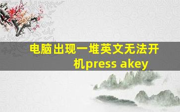 电脑出现一堆英文无法开机press akey